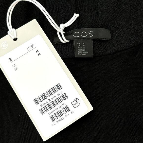 COS Wrap Dress Elegant Minimalist Design Black Size Medium - Picture 3 of 8